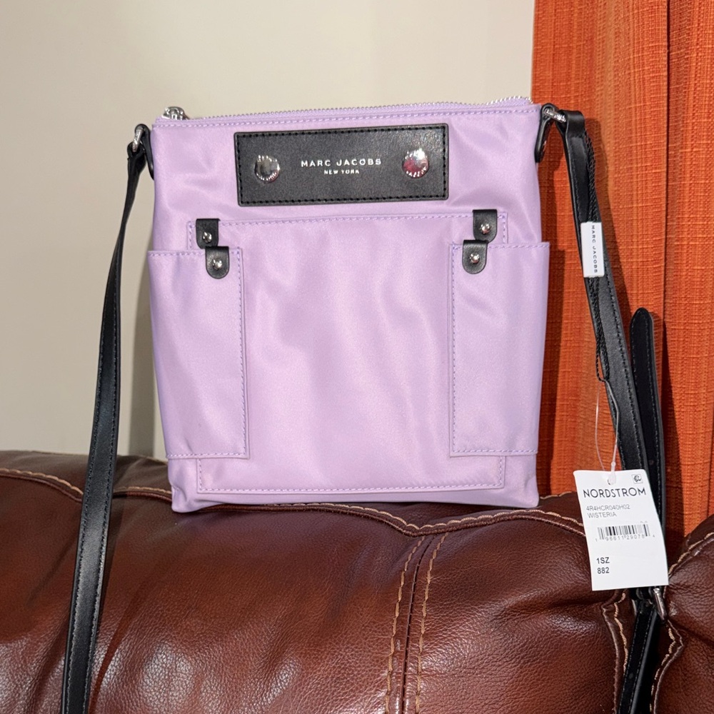 🔥🔥🔥NEW Marc Jacobs Preppy Purple Nylon Swing Pack Crossbody Bag - Picture 2 of 9